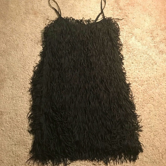 Soloiste Fringe Dress Black Size Medium - Picture 2 of 8
